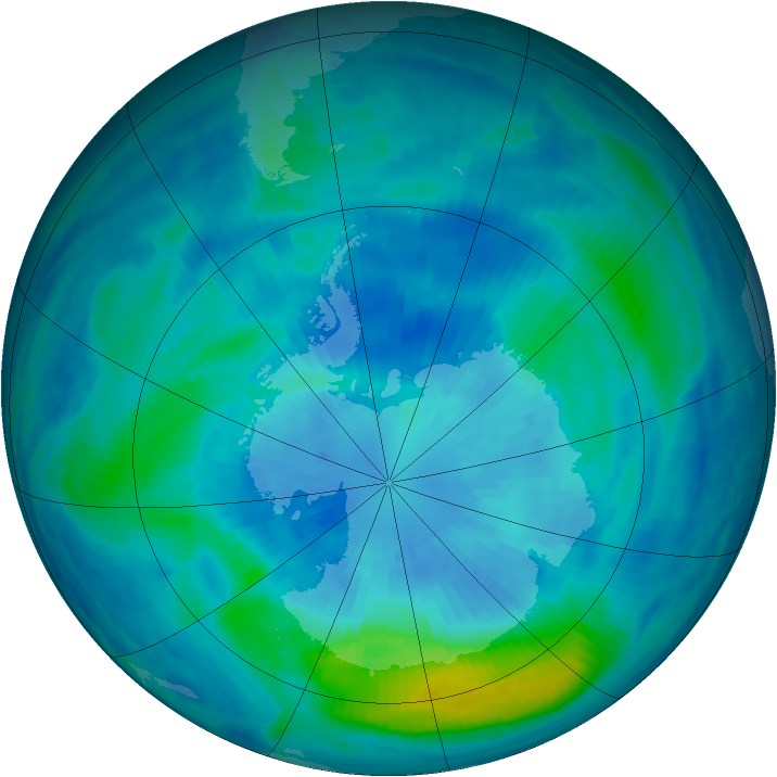 Antarctic ozone map for 23 March 2000